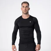 Polleo Mens Titan Compression Long Sleeve Shirt, Black - S