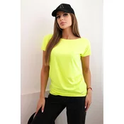 Kesi Womens short sleeve basic blouse neon yellow