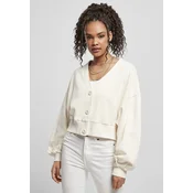 Womens Organic Oversized Short Terry Cardigan Whitesand