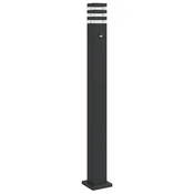 Vidaxl Zunanja talna svetilka s senzorjem črna 110 cm aluminij
