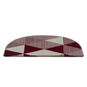 Bordo/bijeli set tepiha za stepenice 16 kom 20x65 cm Triangles – Vitaus