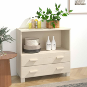 Greatstore Komoda medeno rjava 85x35x80 cm trdna borovina