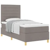 Vidaxl Postelja z vzmetnico z vzmetnico Taupe 80 x 200 cm blago