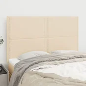 Uzglavlje krem boje 144x5x118/128 cm tkanina
