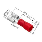 slomart Blow Konektor izolirani ravni ženski 2,8/0,5 mm, rdeč, 100 kosov