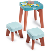 Stôl s dvoma stoličkami Dinning Table Vert Azur Ecoiffier s jedálenskou súpravou 13 doplnkov od 18 mes ECO1687