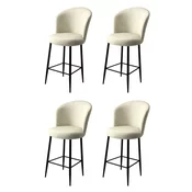 Hanah Home Set barskih stolica Alte, 4 komada, Krem-crni