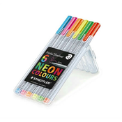 Flomastri Staedtler Fineliner Triplus, neonske barve, 6 kosov