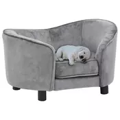 Sofa za pse siva 69 x 49 x 40 cm plišana
