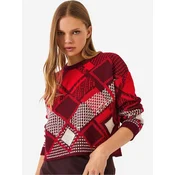 Bianco Lucci Pulover Pullover rdeča/bela