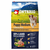 Hrana Ontario Puppy Medium Lamb & Rice 6,5 kg