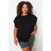 Trendyol Curve Black Crew Neck Basic Knitted Blouse