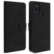 AVIZAR Etui za Samsung Galaxy A21s, držalo za kartice in stojalo za video, serija Vintage - ČRNa, (20626654)