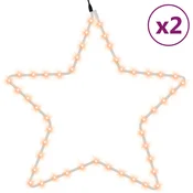 Figure božicne zvijezde 48 LED žarulja 2 kom tople bijele 56 cm