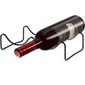 shumee Kovinsko stojalo za vino za 2 steklenici na eni polici, minimalistična polica