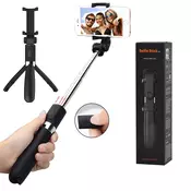 Selfie stick Techsuit L01s z Bluetooth daljincem in stabilnim stojalom, 70cm - črn
