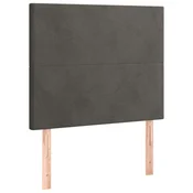 Vidaxl Vzglavje postelje temno sivo 80x5x118/128 cm žametno