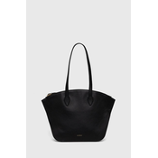 Usnjena torbica Coccinelle črna barva