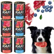 RAFI Komplet 6 x 400 g mokre hrane za pse MIX okusi (jagnjetina, govedina)