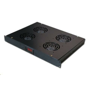19 prezračevalna enota XtendLan, 4 ventilatorji, LCD zaslon, termostat, globina 350 mm, črna