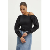 Bluza Karl Lagerfeld za žene, boja: crna, bez uzorka, 245W1811