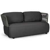 Casa Padrino luxury garden sofa anthracite/gray/black 167 x 86 x H. 79 cm - Weatherproof garden sofa - Patio sofa - Garden furniture - Patio furniture - Outdoor furniture