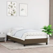 shumee vidaXL Posteljni okvir brez vzmetnice temno rjav 90x200 cm blago