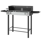 Homestar Žar na oglje z nastavljivo rešetko rotisserie 118x32x90 cm črno-srebrna