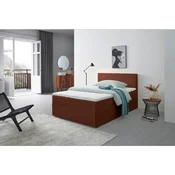 Livetastic POSTELJA Z VZMETNICO 140 cm x 200 cm , tekstil opečnato rjava