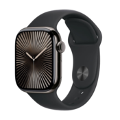 Apple Watch Series 10 GPS + Cellular, 42 mm, ohišje iz titana, črn pas