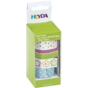 HEYDA samolepilni trakovi iz papirja washi - set cvetja 1,5 cm x 5 m (4 kosi)