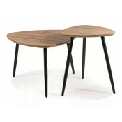 Komplet klubskih mizic Detroit 361 (Artisan hrast) Črna, Artisan hrast, 40x60x60cm, MDF plošča, Kotna