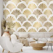 Samolepilna tapeta zlate školjke v slogu art deco - 490x330
