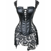 Leather corset anneke black