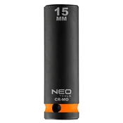 slomart NEO TOOLS Dolgi udarni nasadni ključ 1/2, 15 mm, Cr-Mo