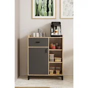 Hanah Home višenamenski ormaric Pidas, 80 cm, hrast Sonoma / antracit