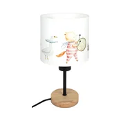 Brilagi - Stona lampa BOBO WOOD 1xE27/25W/230V hrast/crna/bela/sa životinjskim motivima