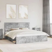 Krevetna konstrukcija Beton 180 x 200 cm Cvrsto borovo drvo