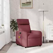 Vidaxl vidaXL Nagibni masažni stol, vinsko rdeč, oblazinjen s tkanino