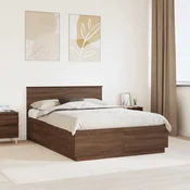 Vidaxl Konstrukcija postelje Rjav hrast 150 x 200 cm Konstruiran les
