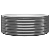 Vidaxl Visoka greda iz cinkanega jekla 100x100x36 cm antracit