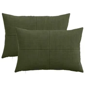 vidaXL Prevleka za blazino 2 pcs ALMELO Zelena 50 x 75 cm korduroy