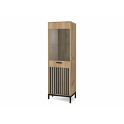 Vitrina Houston 1723 Crna, Craft hrast, S vratima, 191x54x40cm