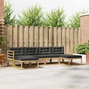 Set vanjskih sofa 6 kom. Bijela i antracit