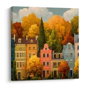 Slika čar jesenskega mesta - 20x20