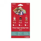 Canon Photo Paper Variety Pack VP-101, VP-101, foto papir, 5x PP201, 5x SG201, 10x GP501 sjajni tip, 0775B078, bijeli, 10x15 cm, 4x