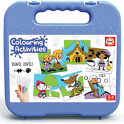 Pexeso vymaľovánky Rozprávky Colouring Activities Educa v kufríku 18 dielov-maľovanie s fixkami 25*25 cm od 3 rokov EDU18211