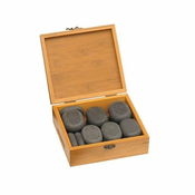 Hot stones - komplet v bambusovi škatli, 18 kosov