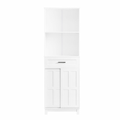 SoBuy SoBuy visoka kopalniška omarica z 2 vratoma v beli barvi v skandinavskem slogu, (21123446)