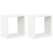 Vidaxl Stenske police kockaste 2 kosa bele 26x15x26 cm